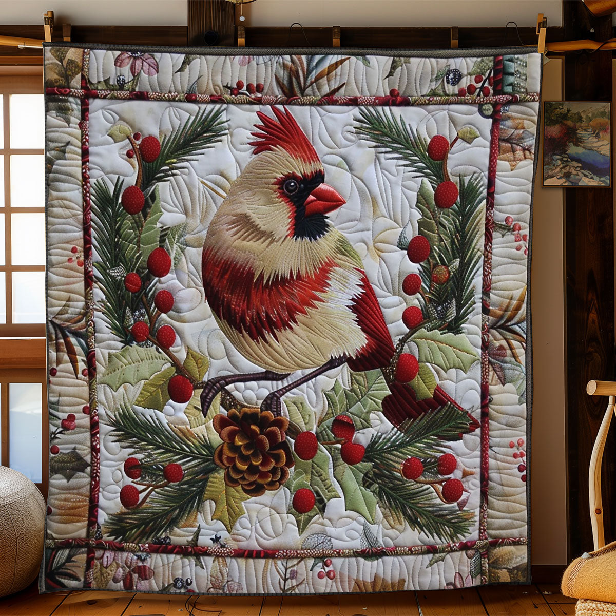 Festive Cardinal WN2208040CL Quilt