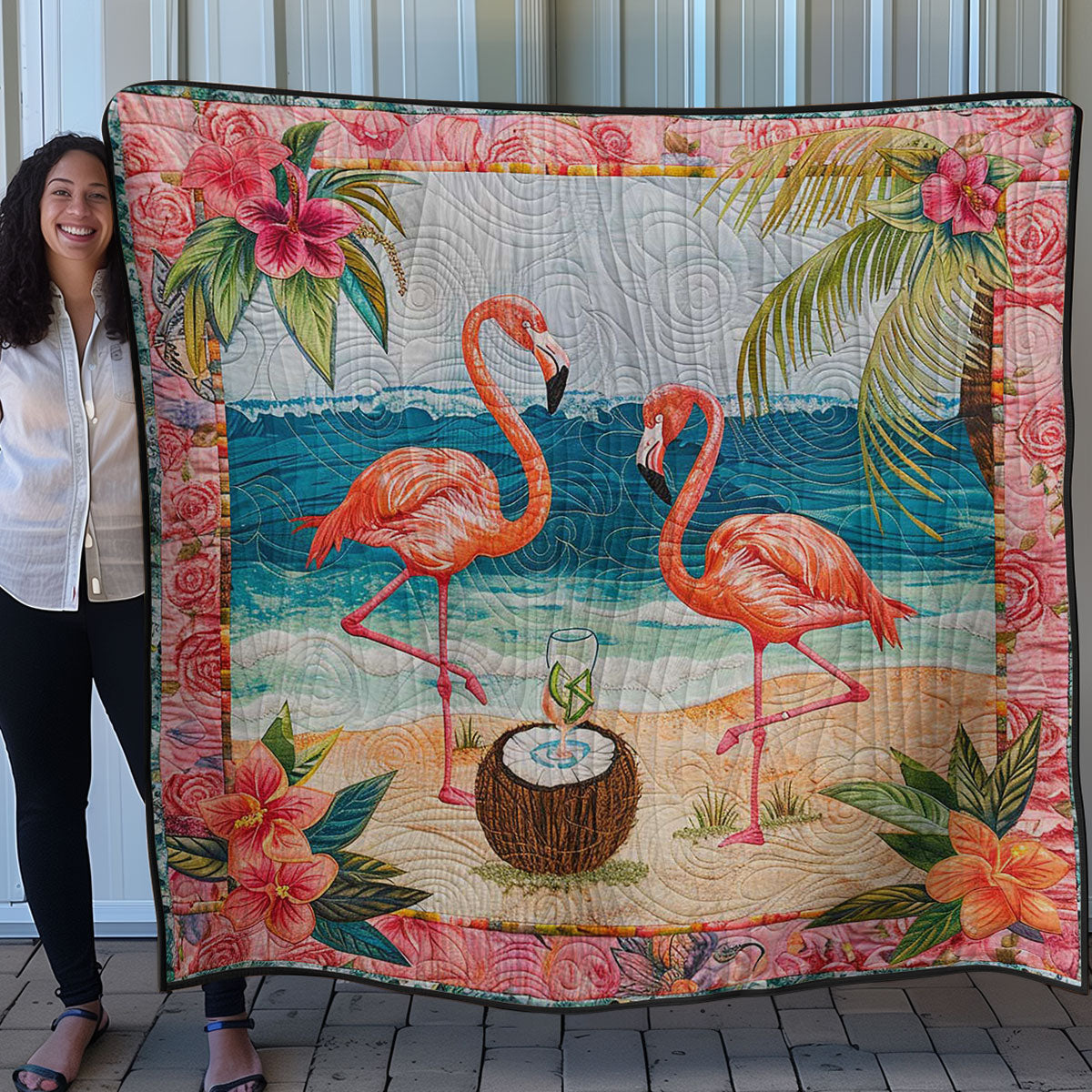 Flamingo Beach WN0808027CL Quilt