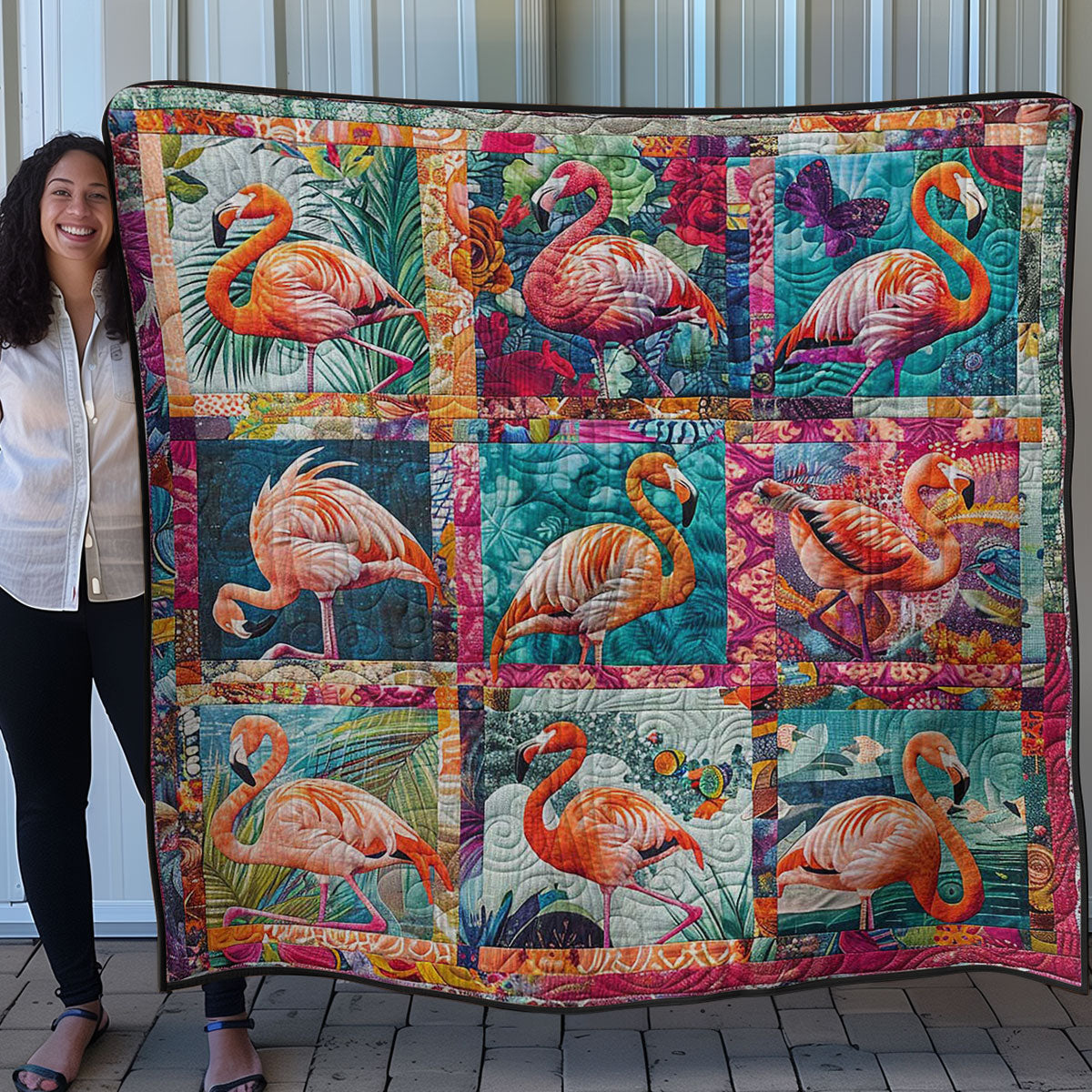 Flamingo Beachside WN0808053CL Quilt