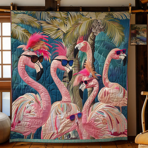 Flamingo In Sunglasses Bliss WN0909044CL Quilt
