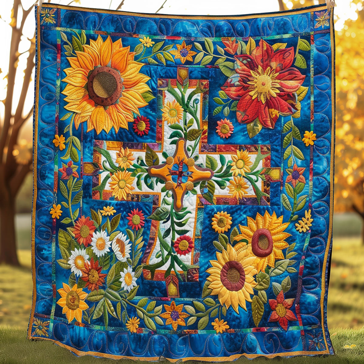 Floral Cross SR1308012CL Quilt