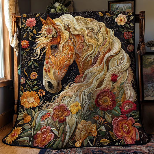 Floral Mane's Horse WM0909017CL Quilt