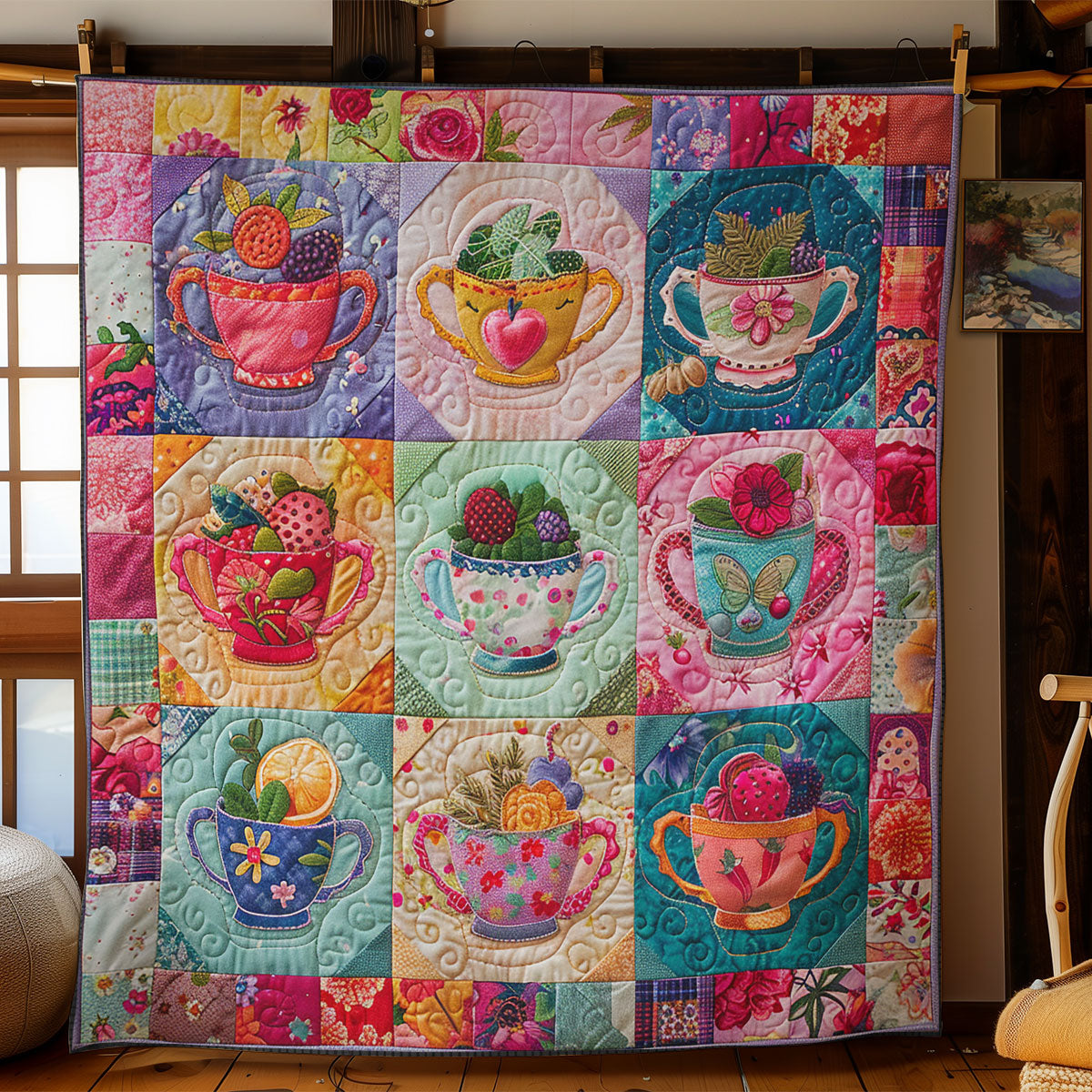 Floral Teacup SR2608024CL Quilt