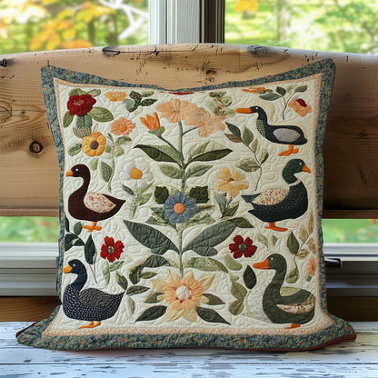 Flowered Duck Cozy WN3107071CL Quilt Pillow Case