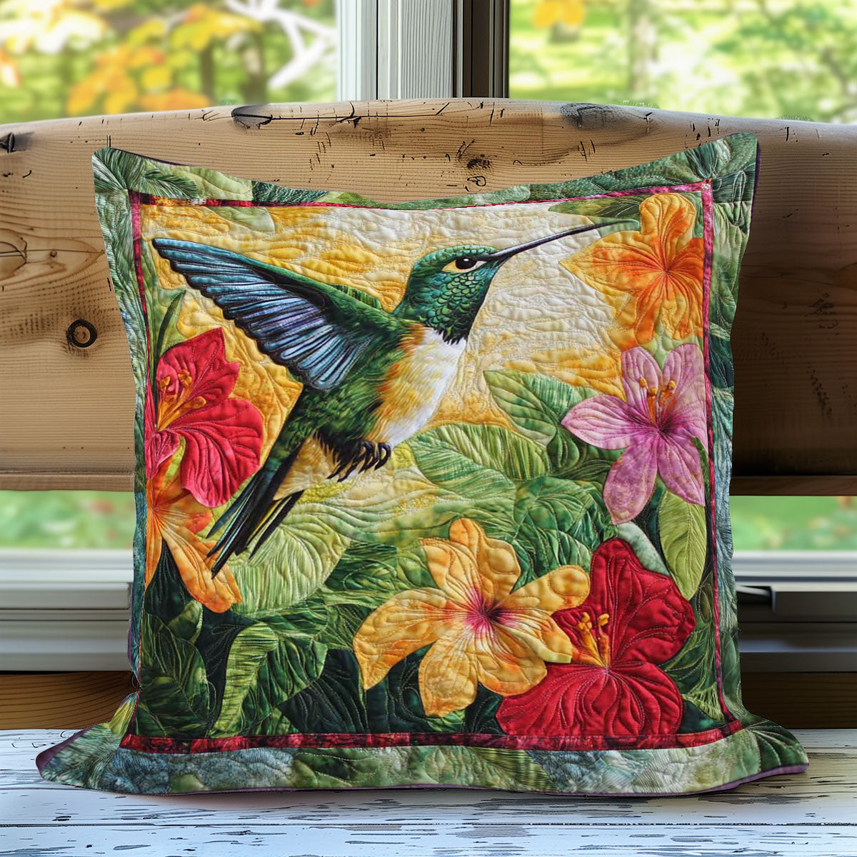 Flowers And Hummingbird WN0208076CL Quilt Pillow Case