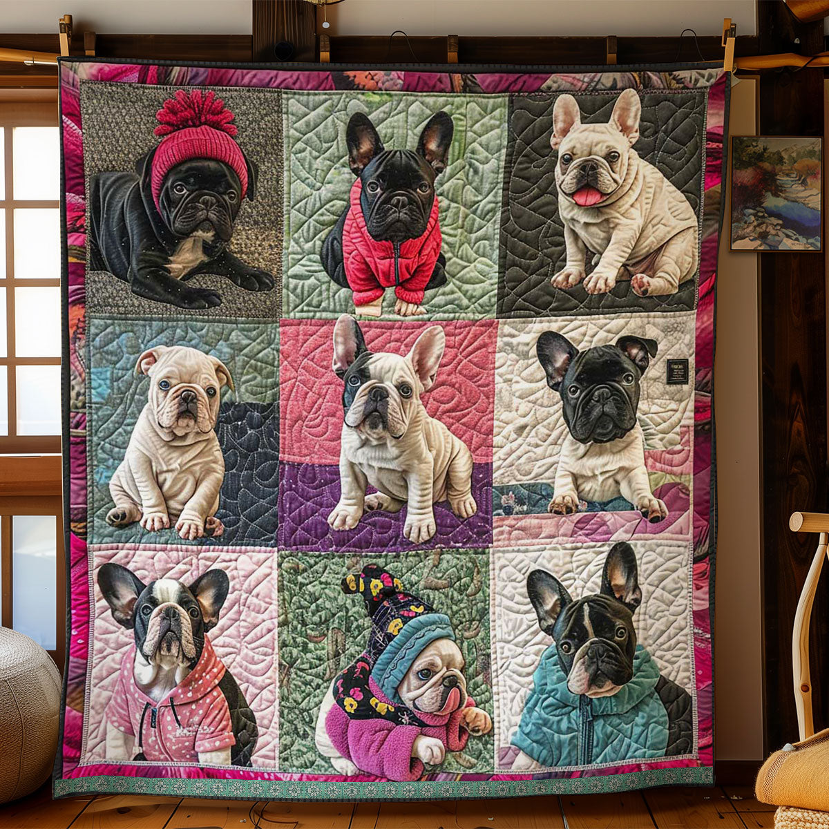French Bulldogs Joy WN1209034CL Quilt