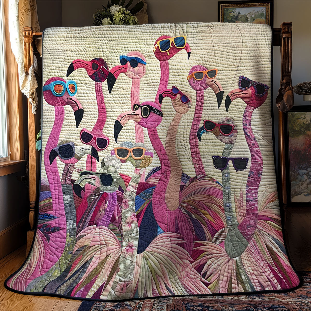 Funny Pink Flamingo WM1908025CL Quilt