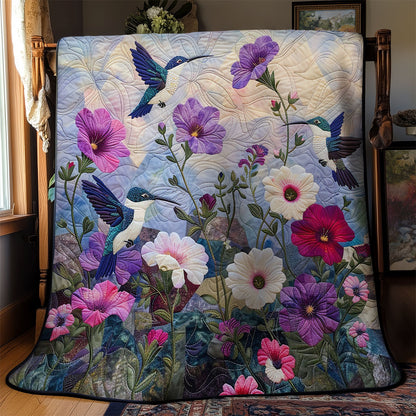 Garden Flowers And Hummingbirds WM2808016CL Quilt