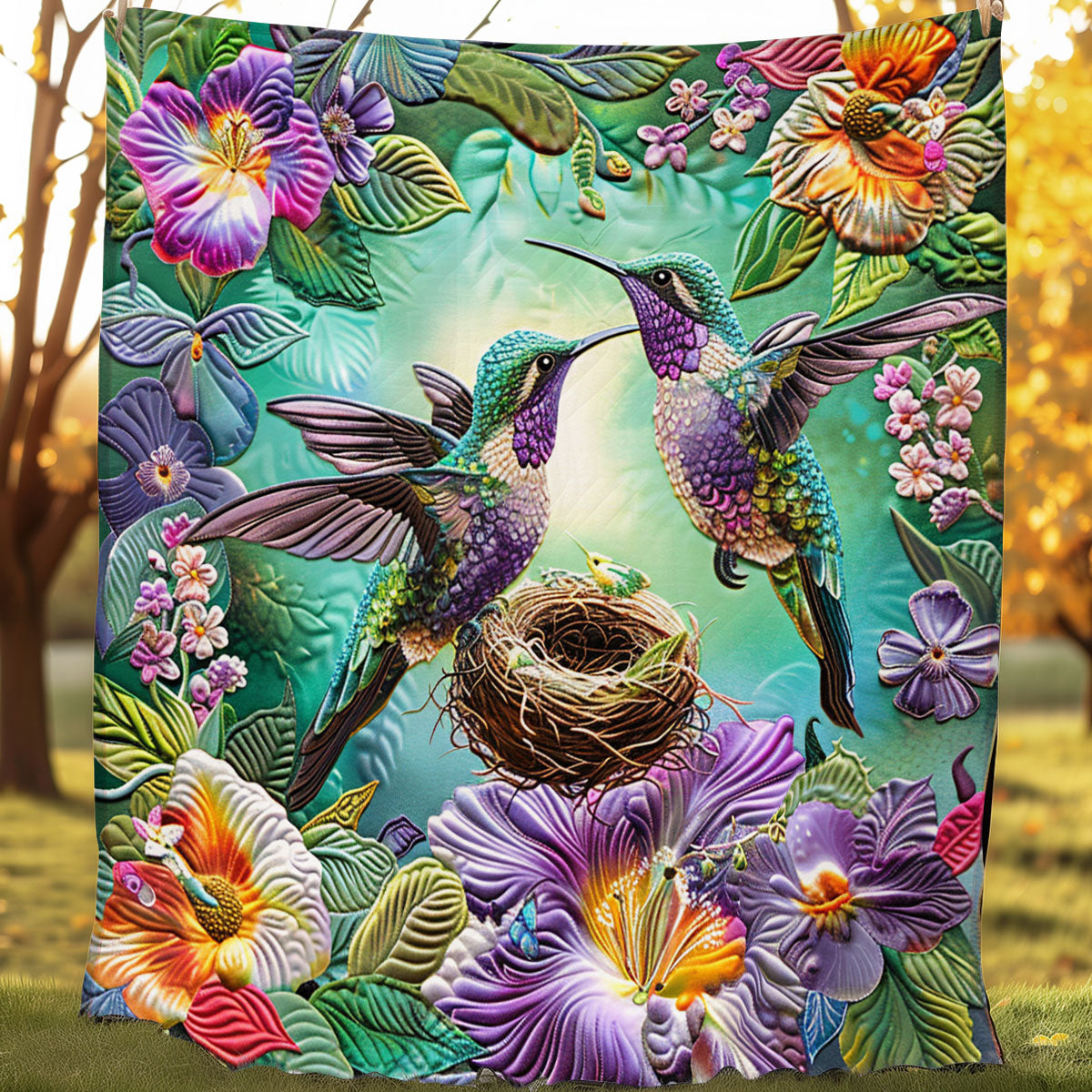 Garden Hummingbird SR1008011CL Quilt