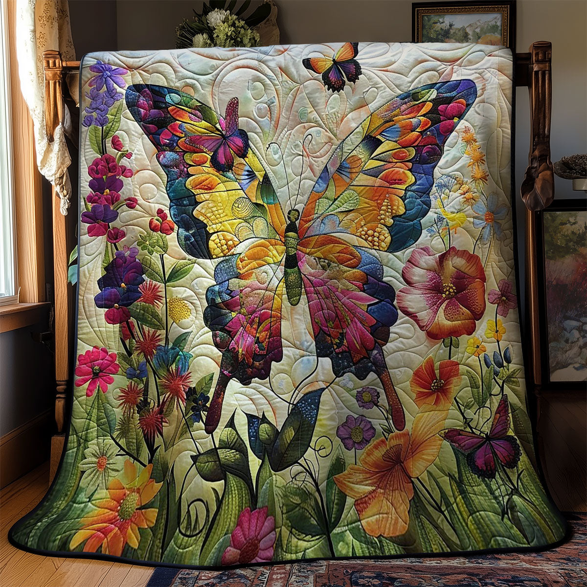 Garish Floral Butterfly WM2308085CL Quilt