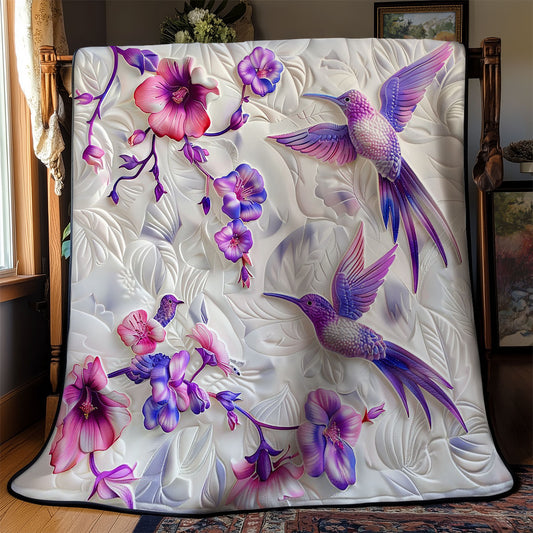 Garish Pink-Purple Hummingbirds Love WM0509015CL Quilt