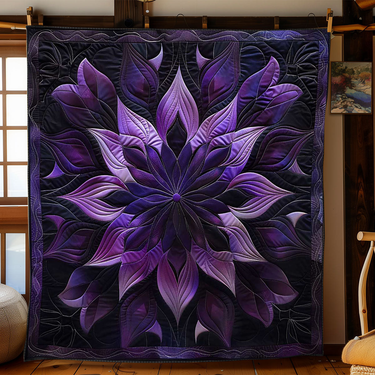 Gentle Purple Flower WN1508096CL Quilt