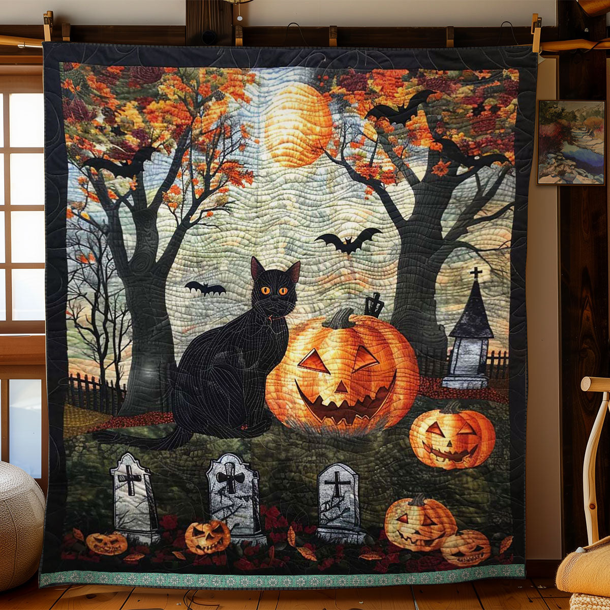 Ghostly Cat WN1609063CL Quilt