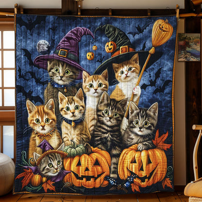 Ghostly Cats Parade WN2608016CL Quilt