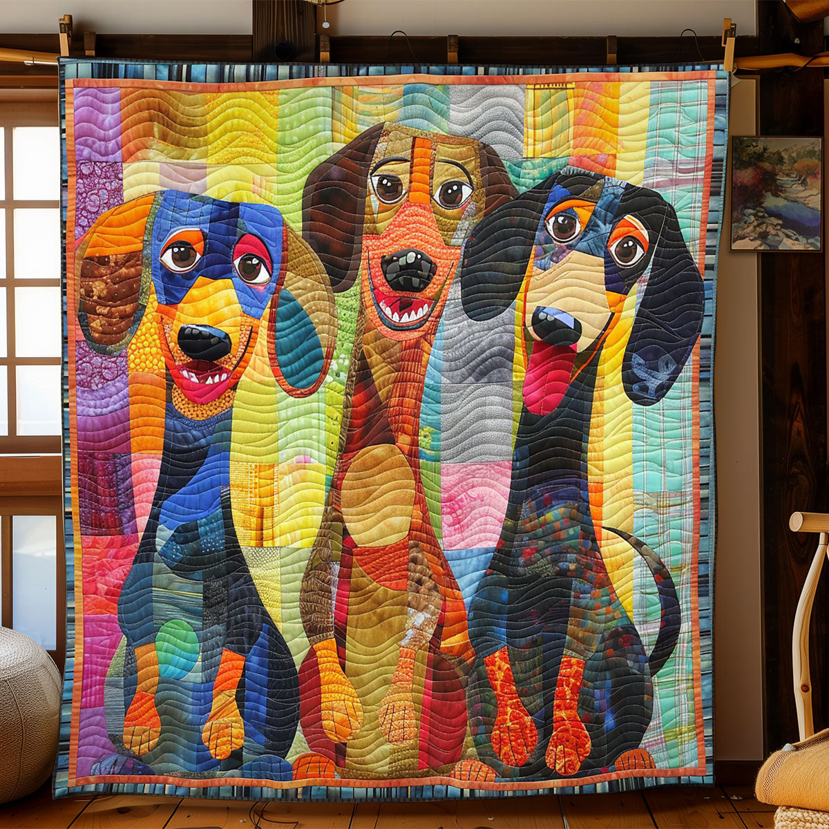 Giggling Dachshund WN2208062CL Quilt