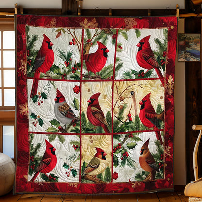 Glistening Cardinal Festive Throw WN1008085CL Quilt