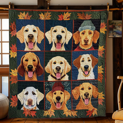 Golden Dogs Rustic Autumn WN2708024CL Quilt