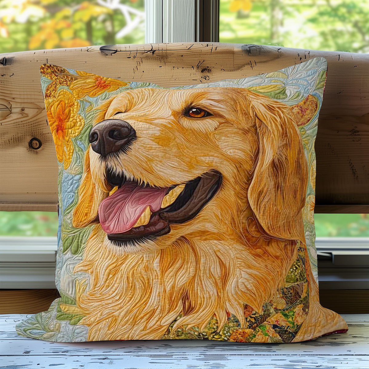 Golden Retriever Love WN0308044CL Quilt Pillow Case