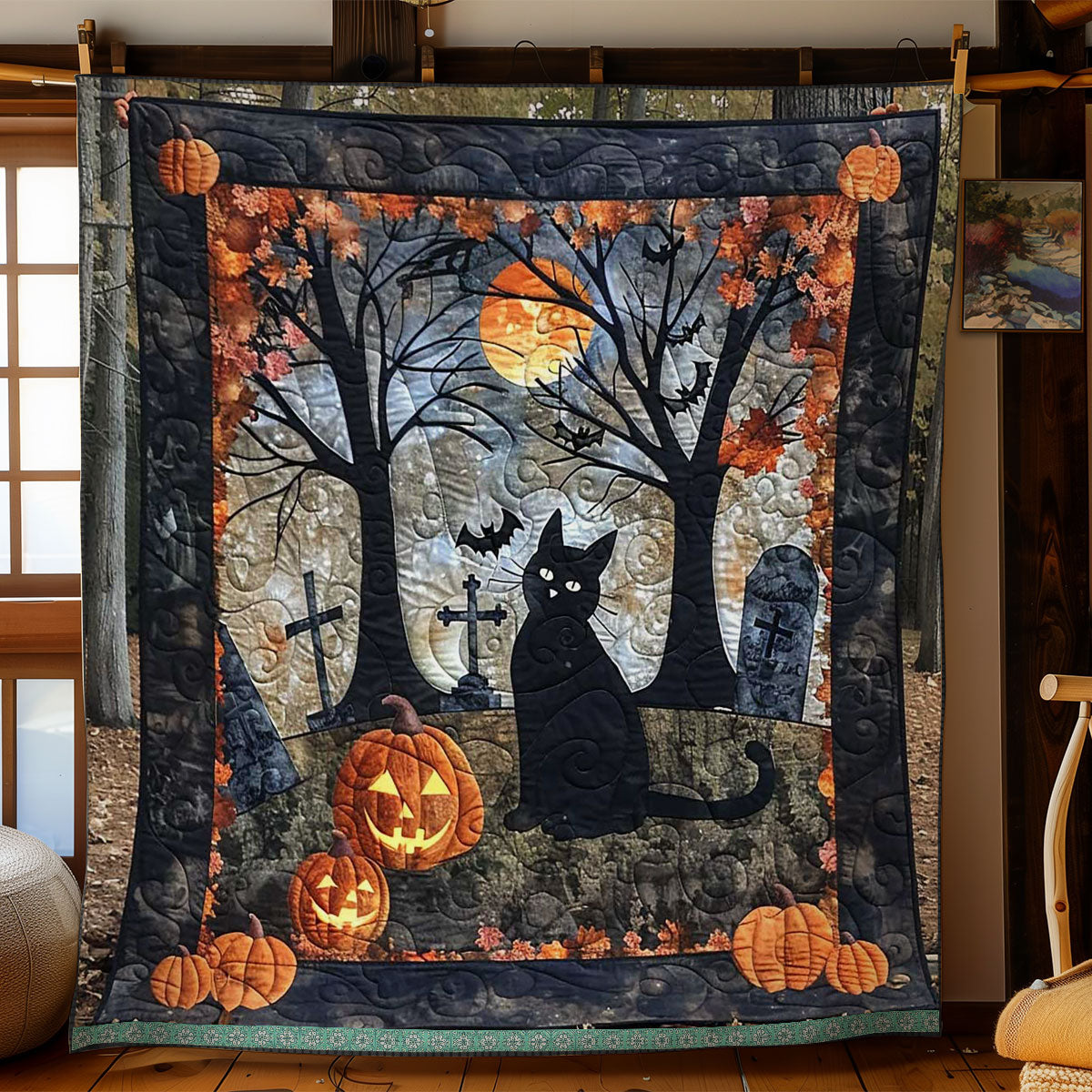 Graveyard Cat WN1609061CL Quilt