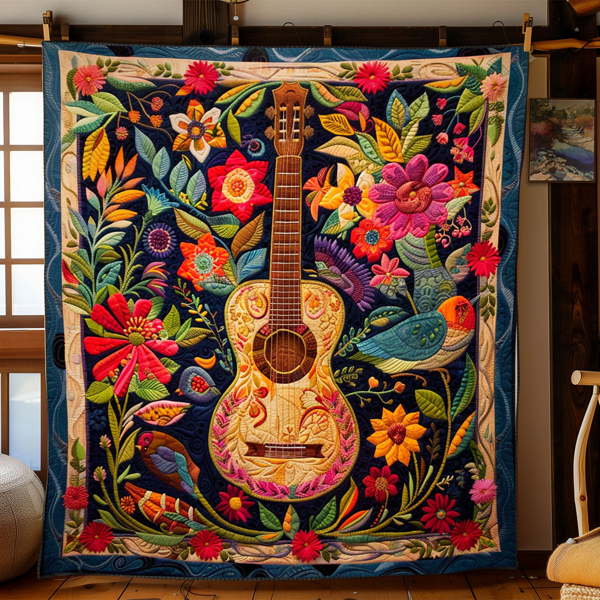 Guitar Blossom Magic WN2208133CL Quilt