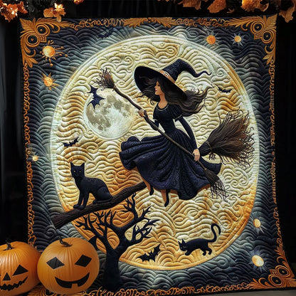 Halloween Broom and Moon WN1908083CL Quilt