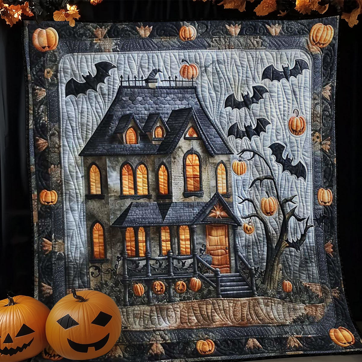 Halloween Haunted Manor WN1408076CL Quilt