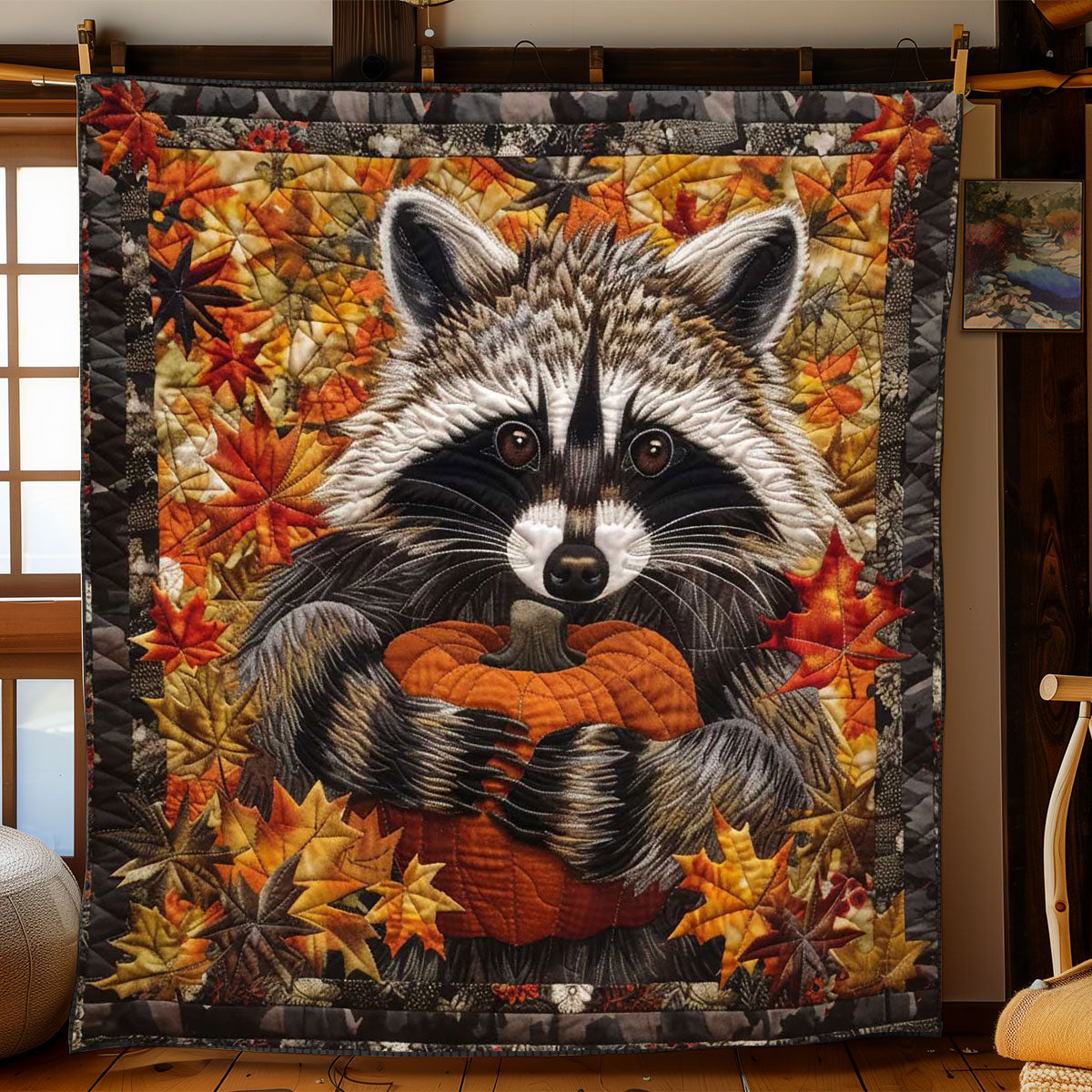 Halloween Raccoon Mischief WN1508064CL Quilt