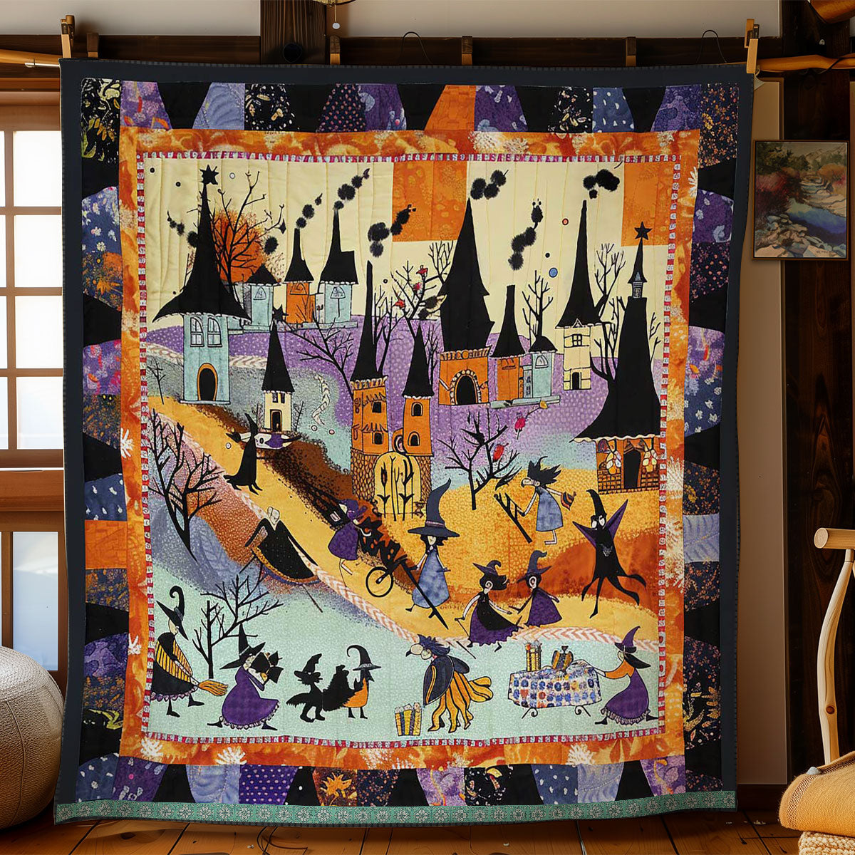 Halloween Witches' Ghostly Gathering WN3008047CL Quilt