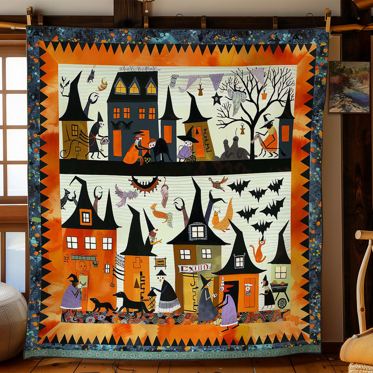 Halloween Witches' Secret Meeting WN3008038CL Quilt