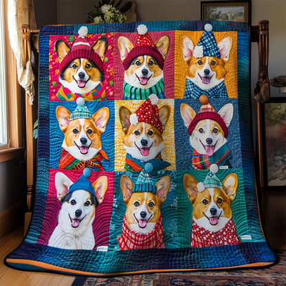 Happy Corgi WM2008013CL Quilt