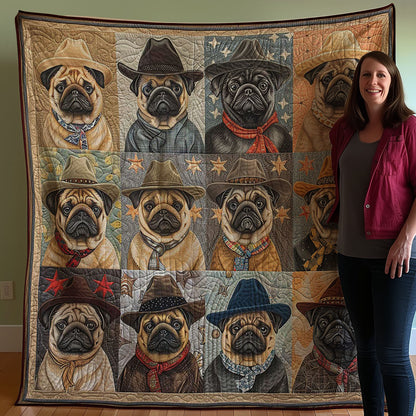 Hats Pugs WM2907001CL Quilt