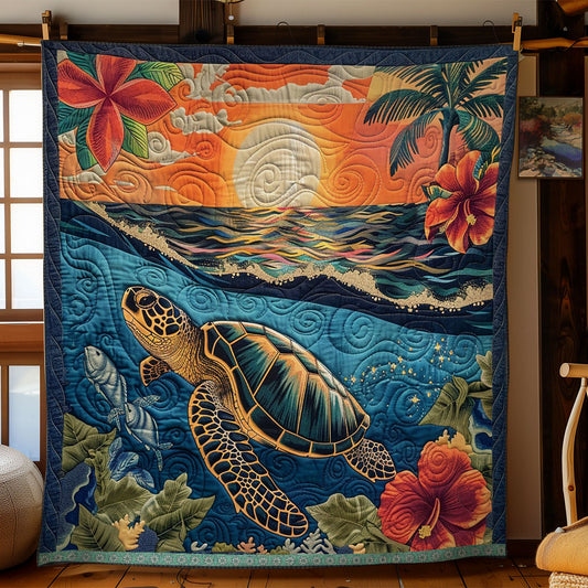 Hibiscus Turtle Twilight WN1709058CL Quilt