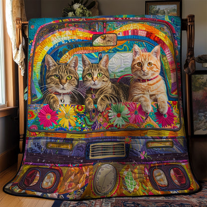 Hippie Camper Van Cats WM3008033CL Quilt