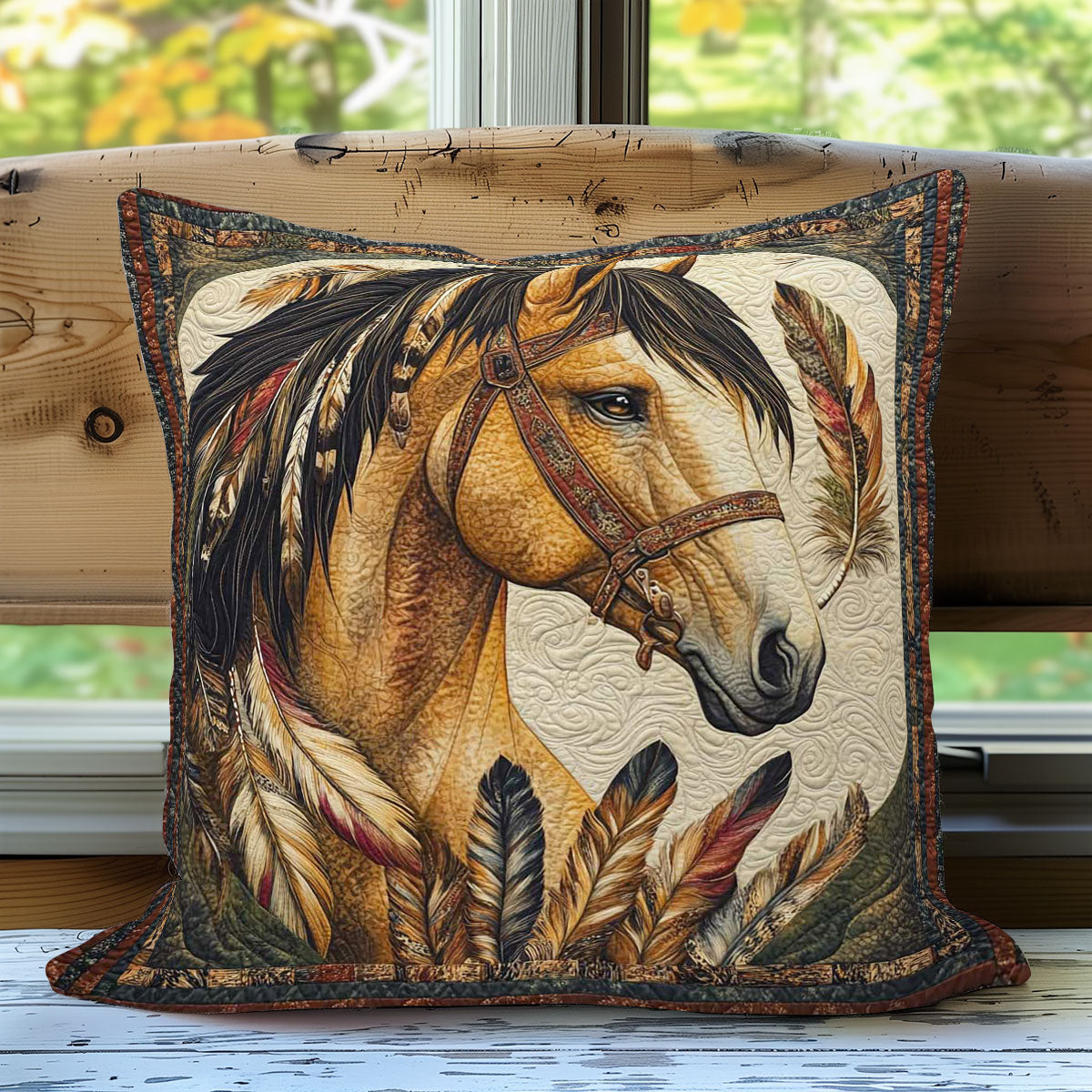 Horse And Feathers WN0108020CL Quilt Pillow Case