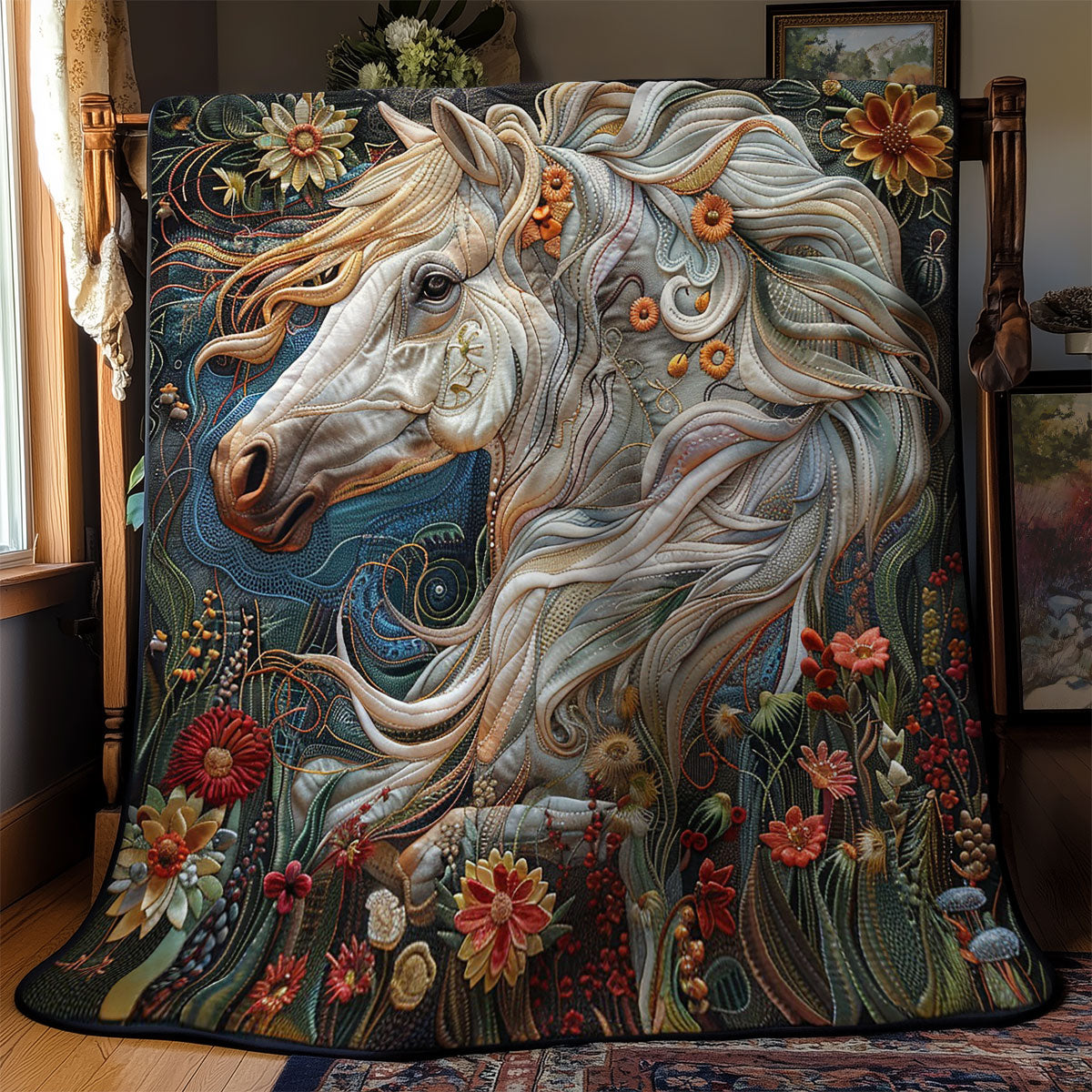 Horse Flowing Mane WM3008034CL Quilt