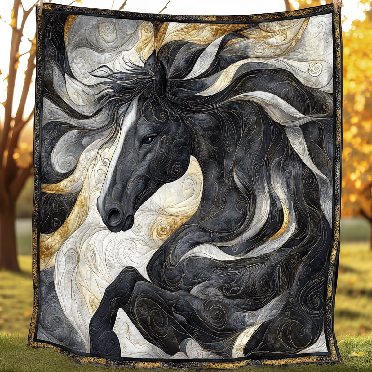 Artistic Black Horse SR0708018CL Quilt