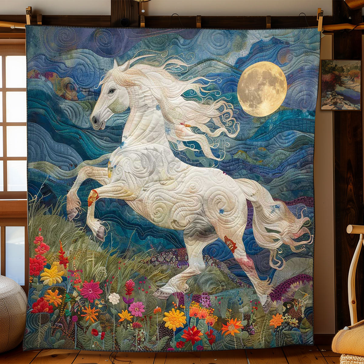 Horse's Floral Gallop WN2408184CL Quilt