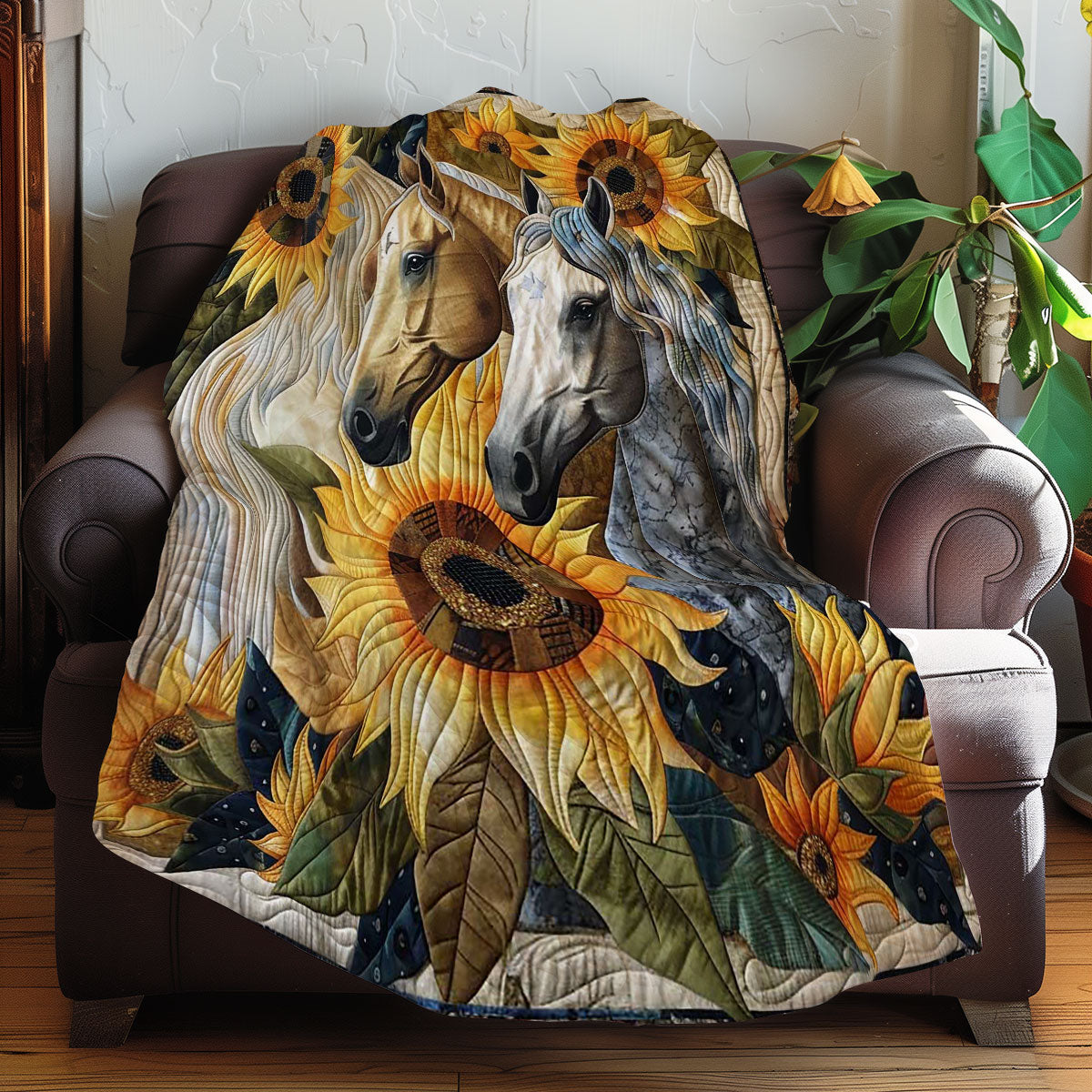 Horses And Sunflowers WN2607035CL Quilt