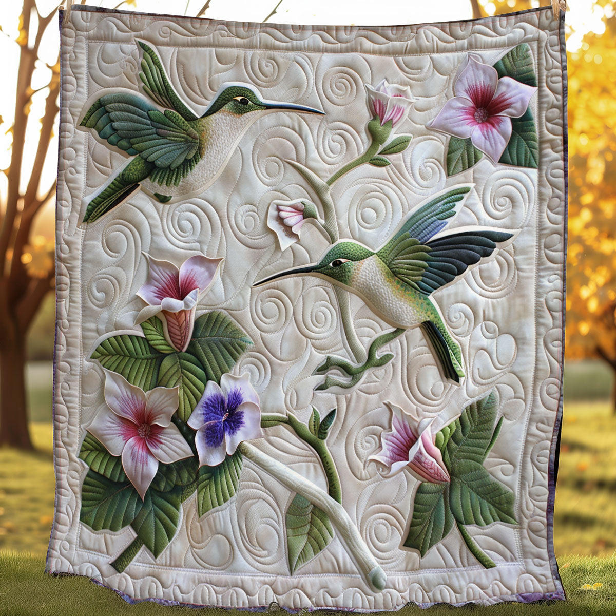 Hummingbird And Flower SR1308021CL Quilt