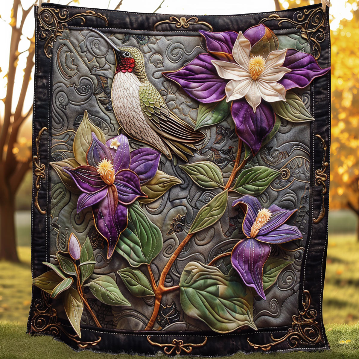 Hummingbird And Flower SR1308041CL Quilt