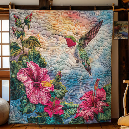 Hummingbird And Flower SR2008002CL Quilt