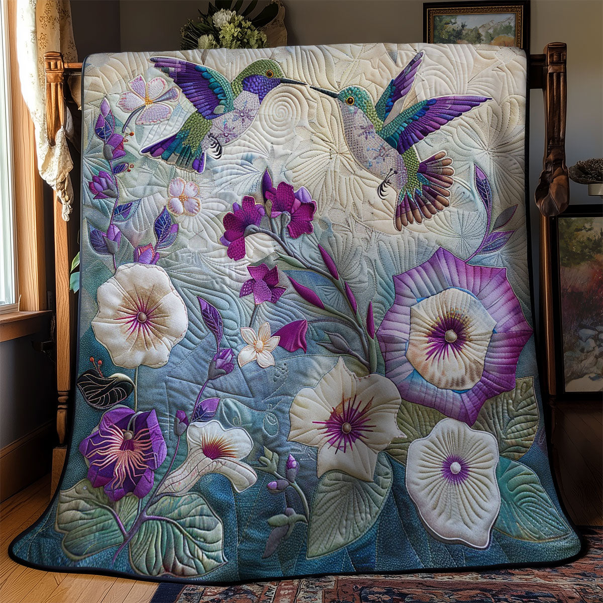 Hummingbird Couple WM3008008CL Quilt