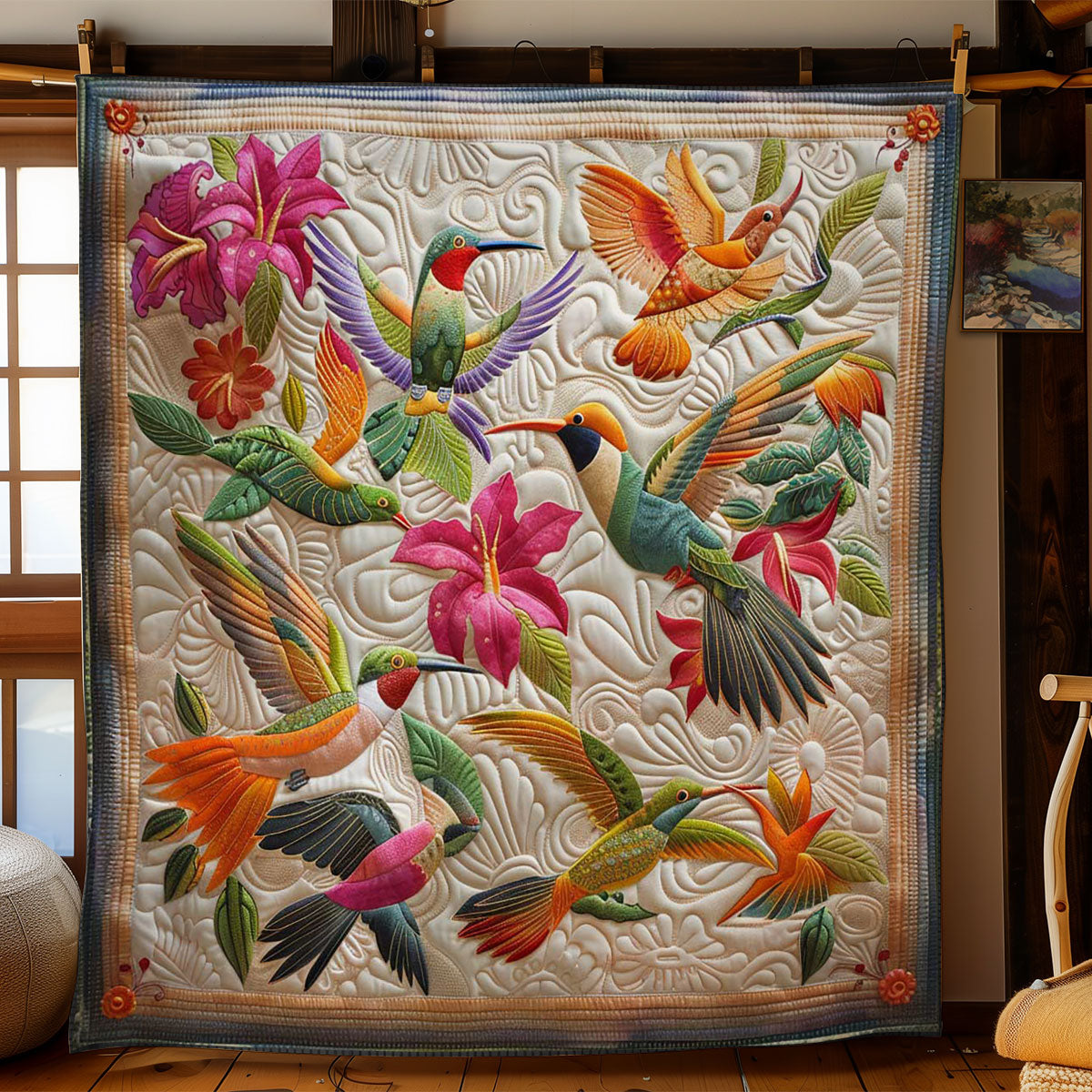 Hummingbird Haven Garden WN2708054CL Quilt