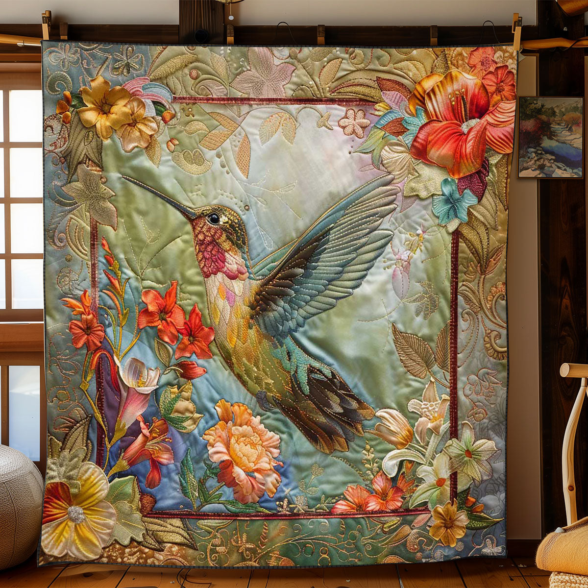 Hummingbird Petals WN1908022CL Quilt