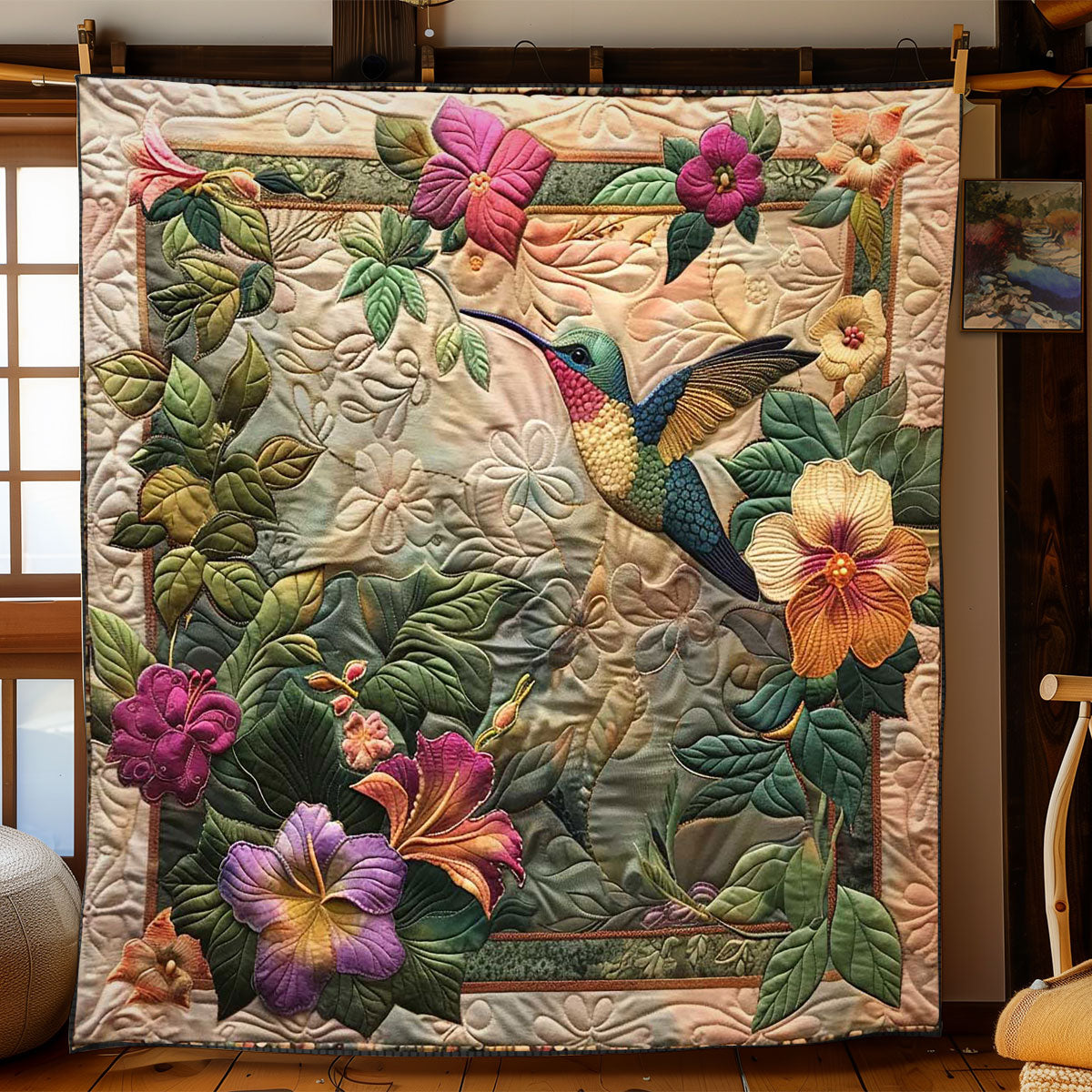 Hummingbird Yellow Bliss WN1908016CL Quilt