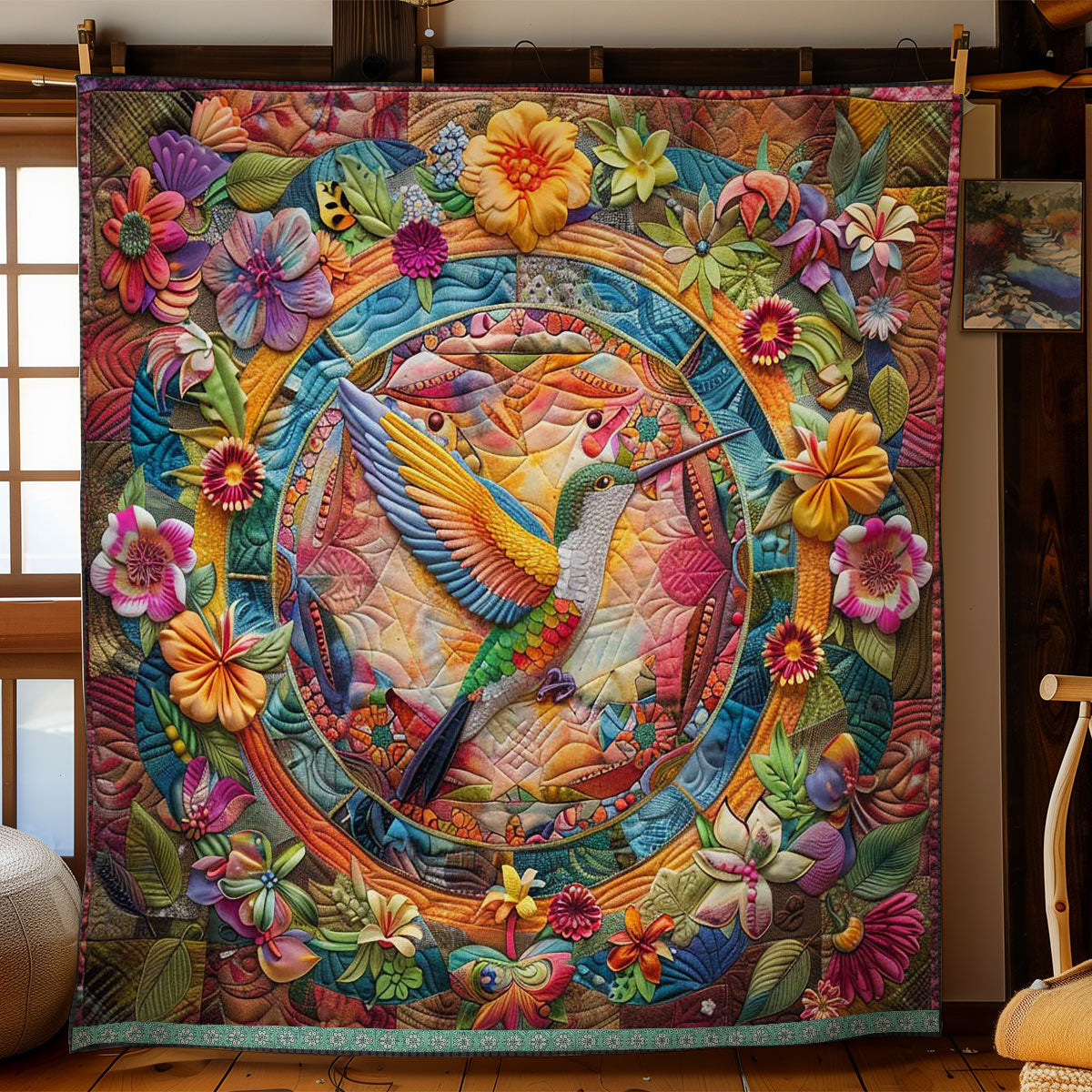 Hummingbird’s Sacred Mandala WN1609041CL Quilt