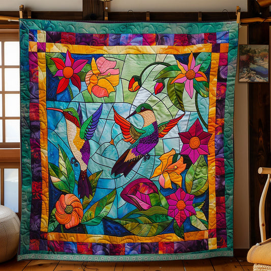 Hummingbirds And Floral Stain WN0509057CL Quilt