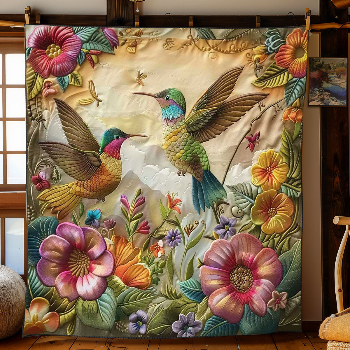 Hummingbirds' Blooming Paradise WN2608046CL Quilt