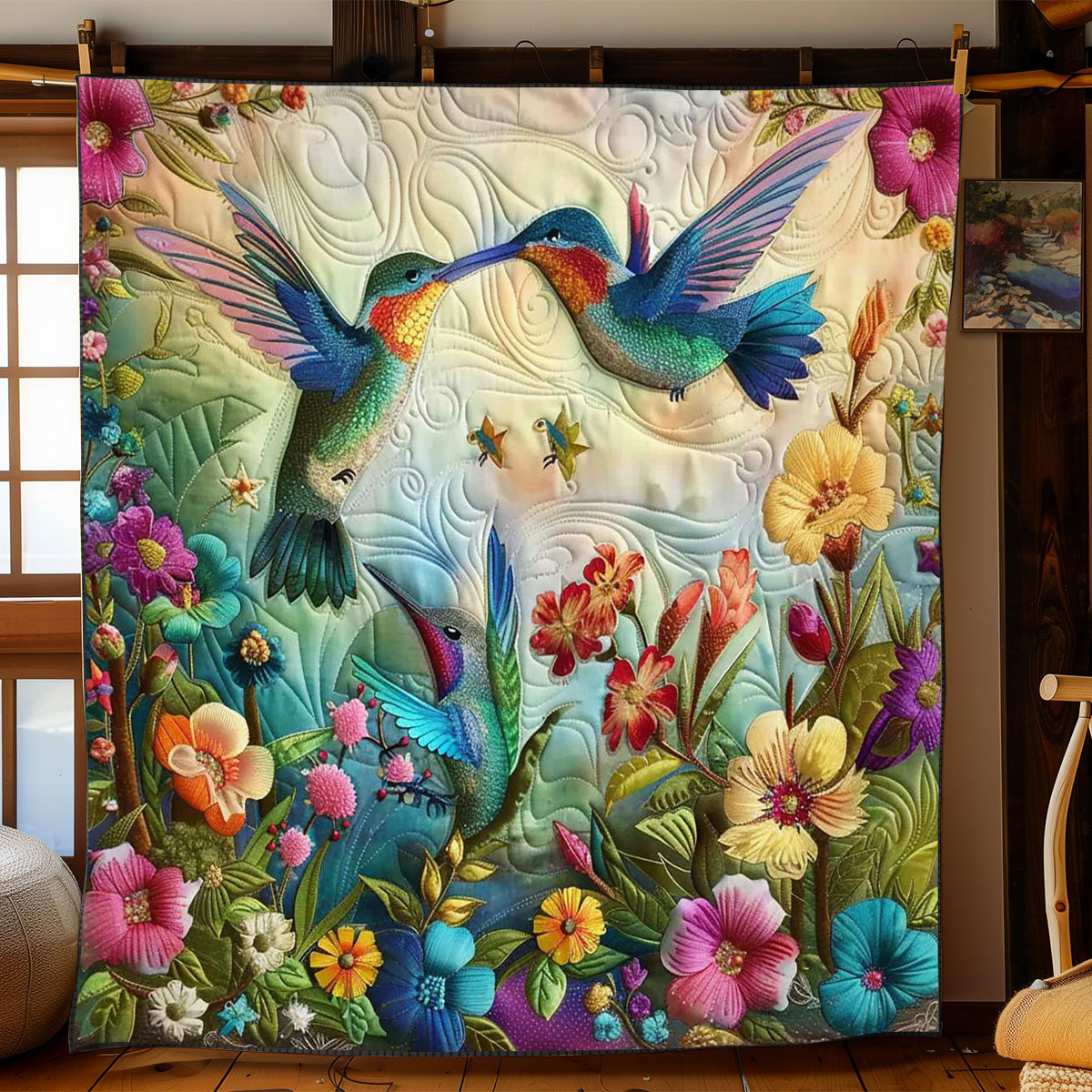 Hummingbirds' Garden Waltz WN2608045CL Quilt