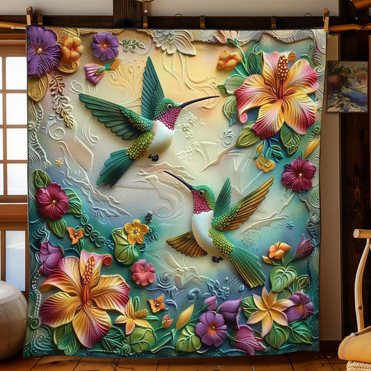 Hummingbirds' Petal Dance WN2608048CL Quilt